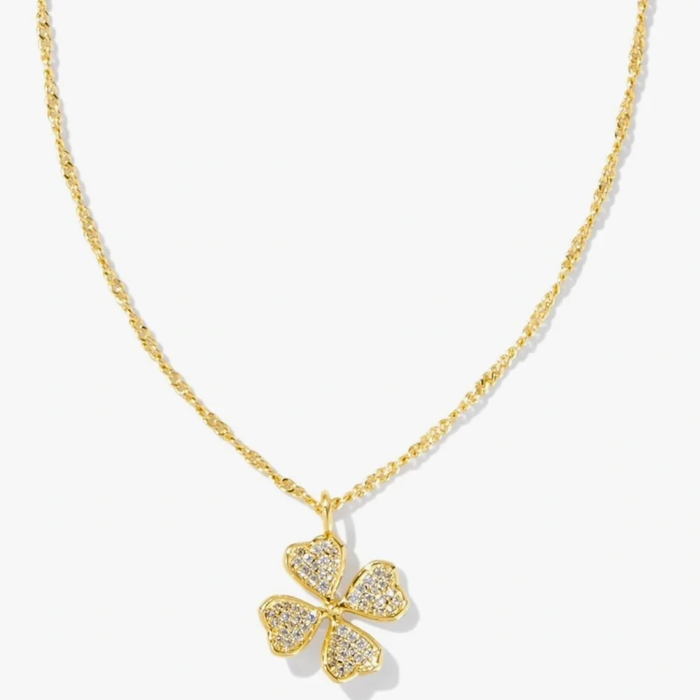 Kendra Scott Gold Four-Leaf Clover Pendant Necklace - Picture 1 of 2